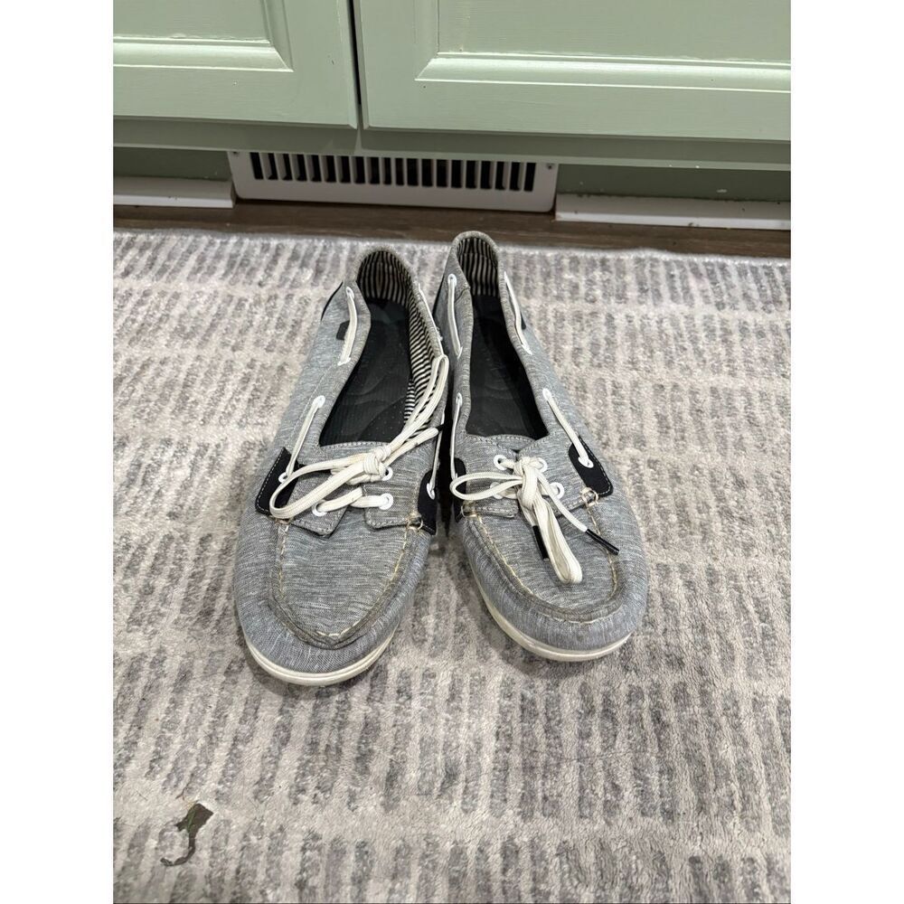 Sperry Top-Sider Womens Boat Shoes Canvas Slip-On Casual Comfort Gray Size 10 - Picture 4 of 7